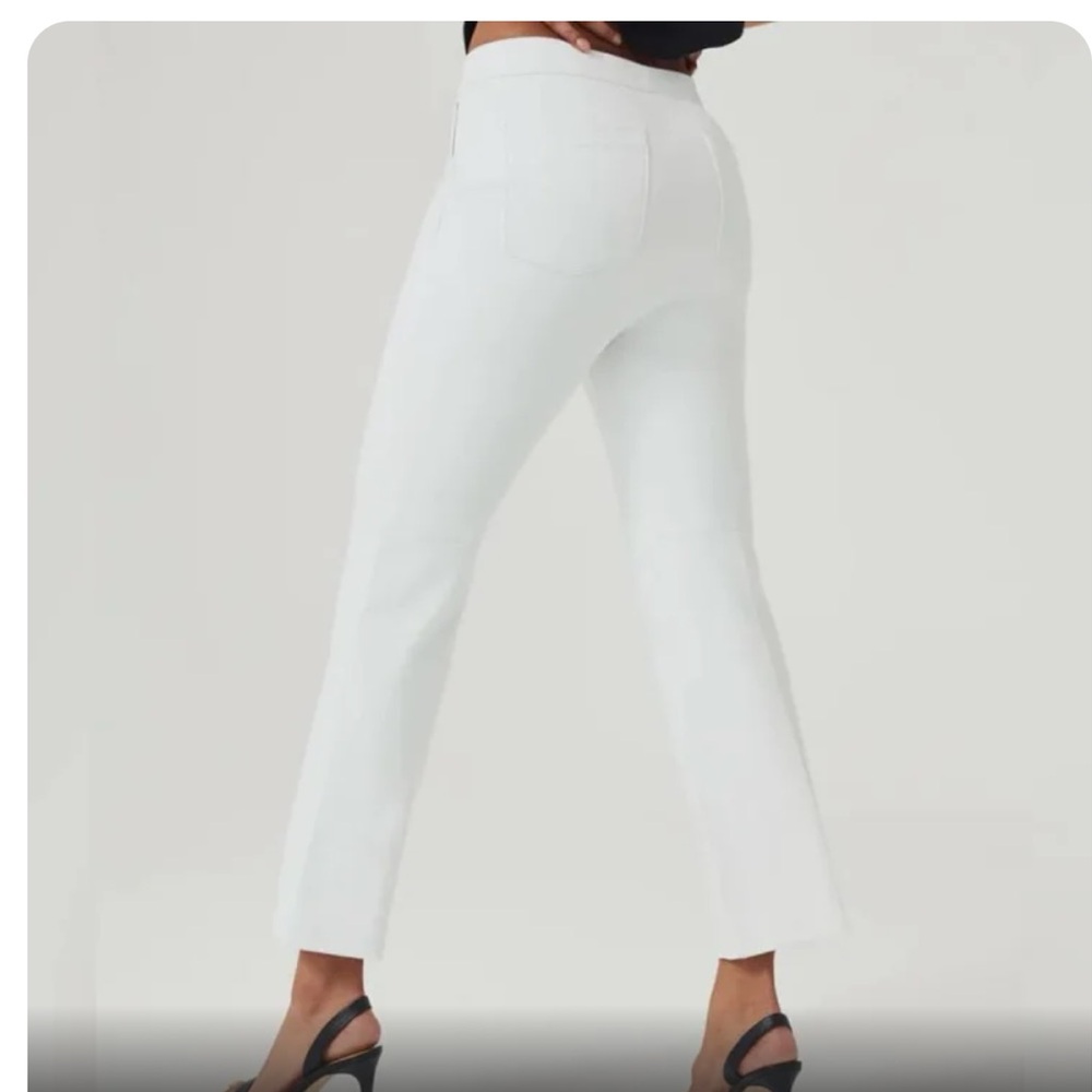 SPANX white kick flair silver lining pant